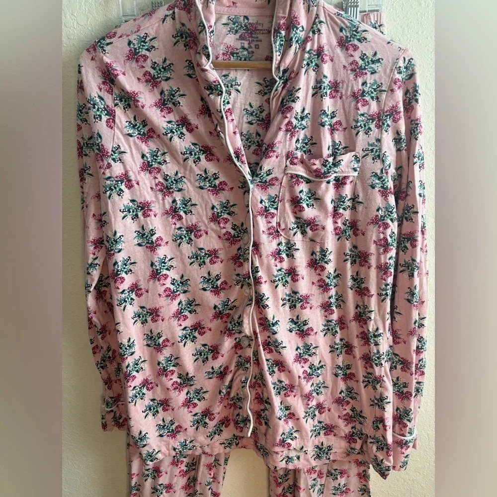 Vera Bradley Pink Floral Pajama Set Size Small